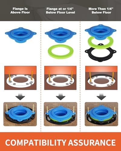 boeemi Toilet Flange Repair Kit, Elastic Wax Ring & 16" Supply Line - Image 4
