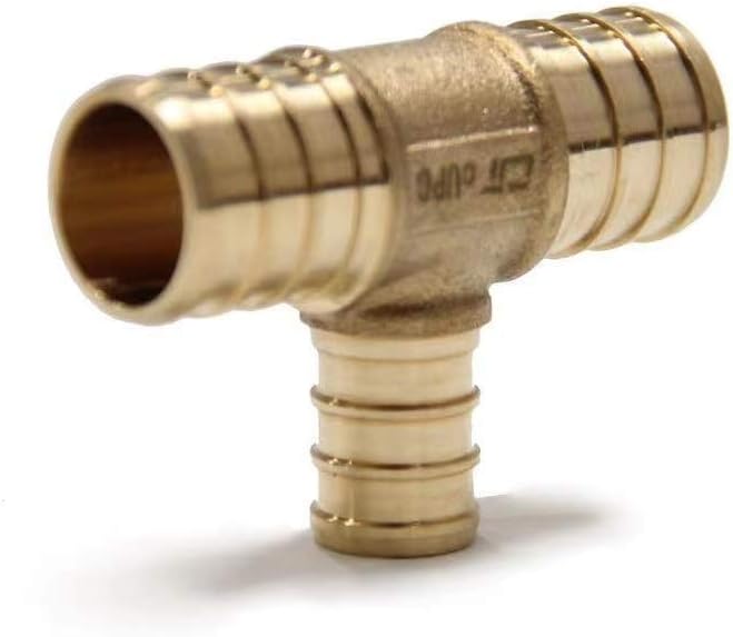 5PC EFIELD Barb Pex 3/4" x 3/4" x 1/2" Reducing Tee Brass Crimp Fittings | - Image 8