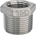 304 Stainless Steel Reducer Hex Bushing, 3/4" NPT Male to 1/2" NPT Female by Unknown