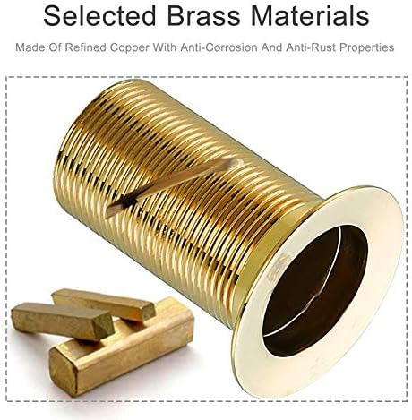 Bathroom Sink Drain Brushed Dark Gold Pop Up Drain Without Overflow, Brass - Image 4