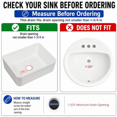 Pop up Drain for Bathroom Sink, Vessel Sink Drain Without Overflow - Image 4