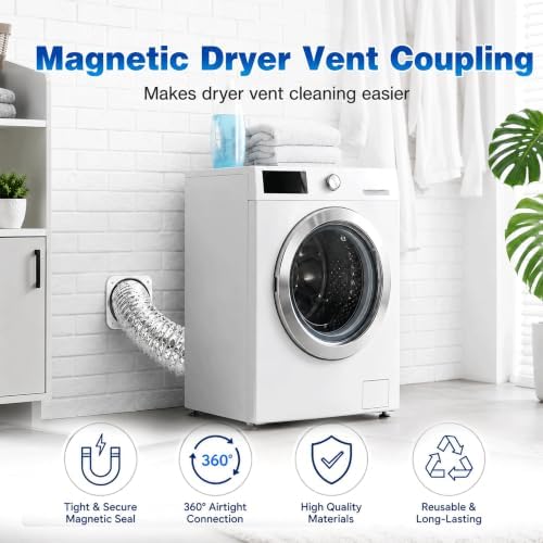 Magnetic Dryer Vent Coupling DV180, 4-Inch Dryer Vent Magnetic Connector Kit - Image 4