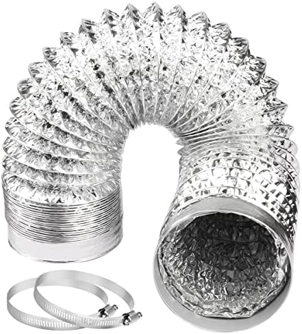 Omont Dryer Vent Hose 4 Inch 5FT Flexible Dryer Ducting Tube Air Duct Aluminum by Omont