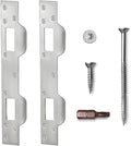 Door Latch Striker Plates Double Holes, 2 Pack, Satin Nickel | Heavy-Duty by MOSECYOU