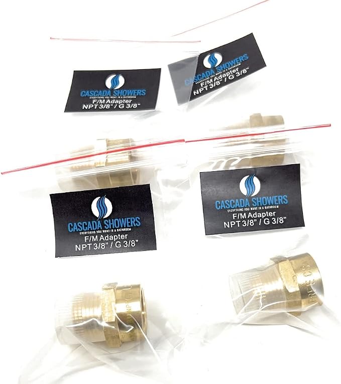 Cascada Lead-Free Brass Adapter, G Thread British BSPP Male to NPT Female |) by CascadaShowers