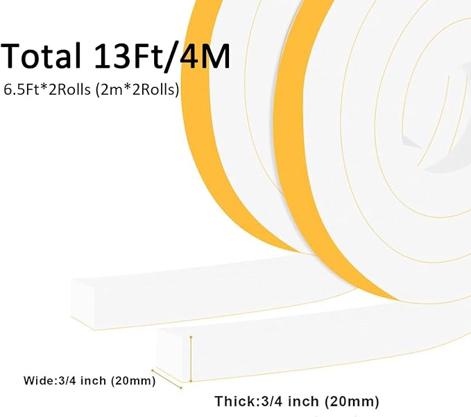 Thick Foam Seal, Strong Adhesive, Door Gap Filler & Draft Stopper | Fills Wide - Image 5