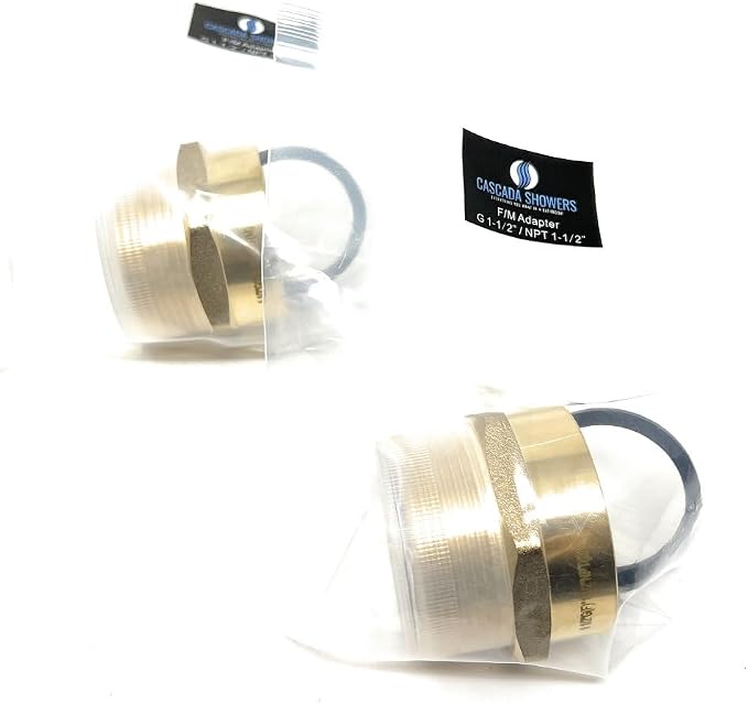 Cascada Lead-Free 1 1/2" G Thread Female to NPT Male Adapter | Brass Pipe - Image 5