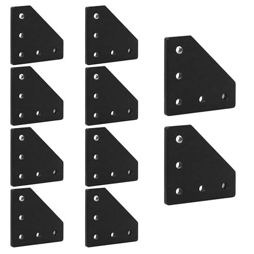 10pcs 2020 Extrusion Joint Plate Connector Corner L Bracket Black | 8020 V Slot - Image 5