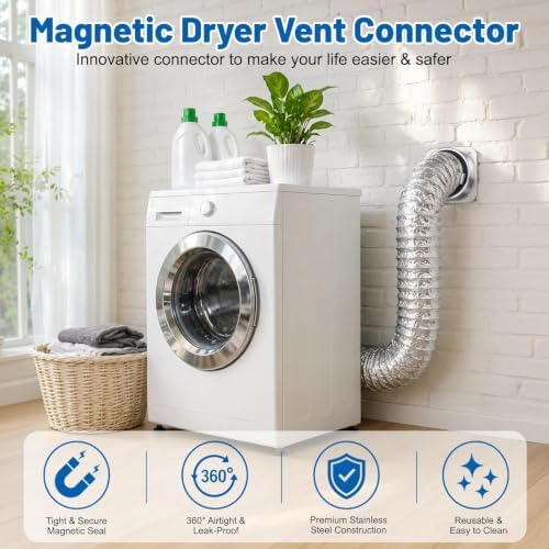 Magnetic Dryer Vent Connector Kit, Upgraded Hold, 3.3FT Hose - Image 5