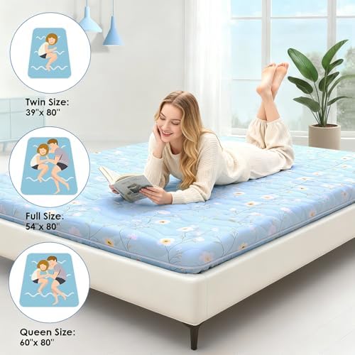 SCHNAUZER HOME Japanese Futon Floor Mattress Twin 3.5" Thick Floral Pattern - Image 6