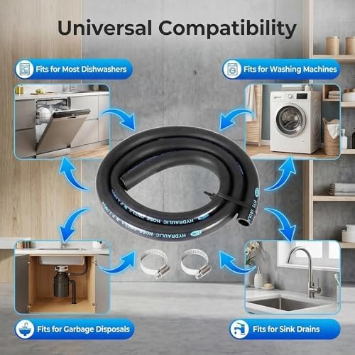 1 Pack 7/8 Hose, Dishwasher Discharge Hose - Image 3