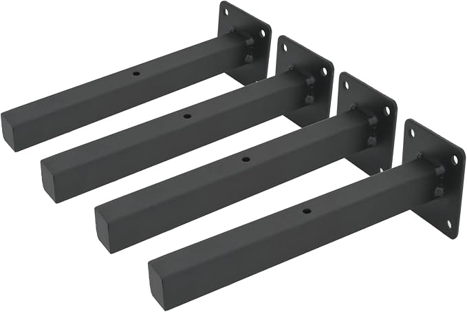 AddGrace Industrial Black Shelf Brackets 12 Inch L Brackets by AddGrace