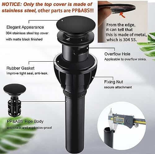 Bathroom Sink Drain, Pop Up Drain Stopper - Image 4