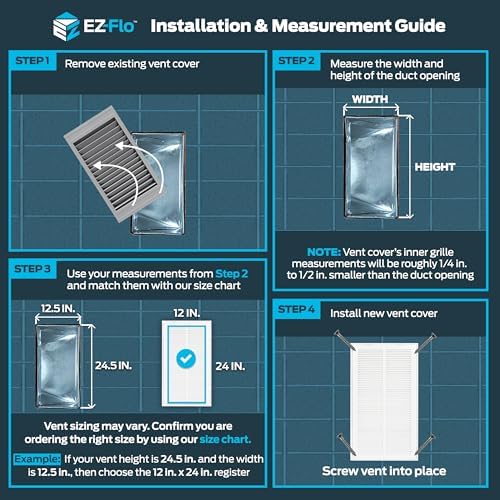 EZ-FLO 12 x 24 Inch Return Air Vent Cover - Image 3