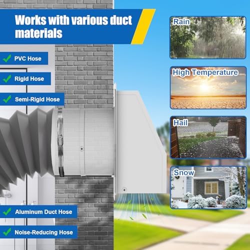 6 Inch Wall Vent with Screen & Damper, Galvanized Steel - Image 5