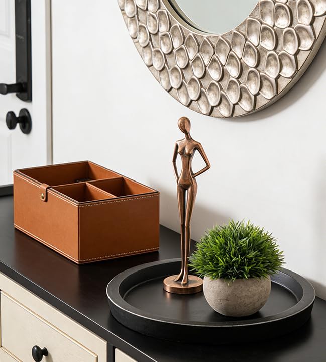 Hanobe Round Wood Candle Holder Tray, Farmhouse Living Room Decor - Image 7