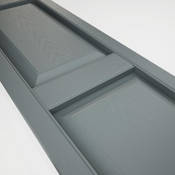 12"W x 67"H Lifetime Vinyl, Standard Two Equal Panels, Raised Panel Shutters - Image 13