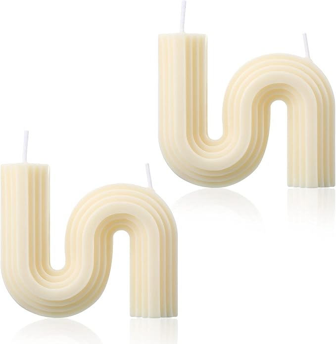 Tondiamo 2 Pcs Aesthetic Candles Twist Shaped Aesthetic Candles Cool S Shape by Tondiamo