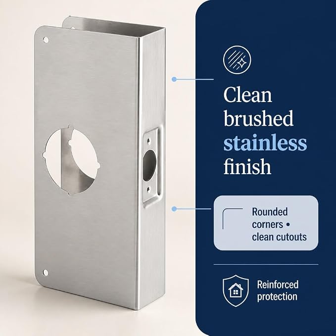 Prime-Line U 9551 Stainless Steel Lock and Door Reinforcement Plate - Image 2