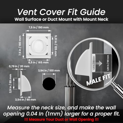 Repa Market 4 Inch Dryer Vent Cover Outside - Image 2