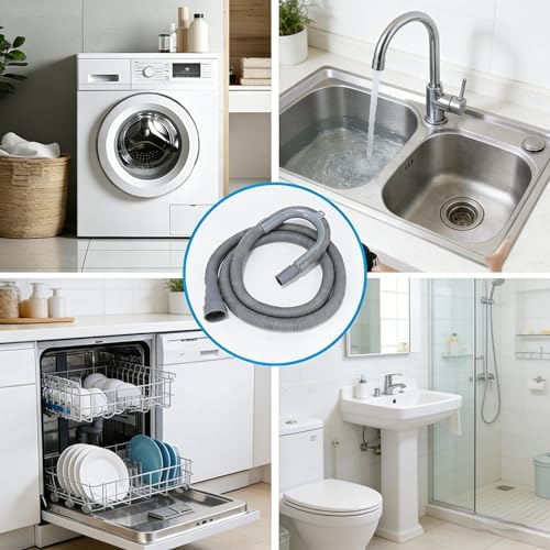PinkCross Universal Washing Machine Drain Hose Extension, Flexible Washer & - Image 7