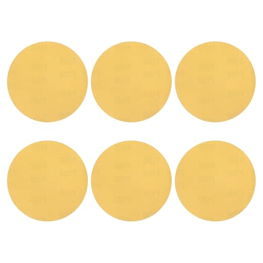 HARFINGTON 6 Pcs 6 Inch Sanding Discs 1000 Grit Yellow Aluminum Oxide | Hook by HARFINGTON