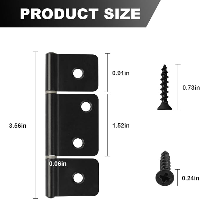Three Leaf Non-Mortised Hinge for Mobile Home & RV Interior 8 Packa Black Door - Image 2