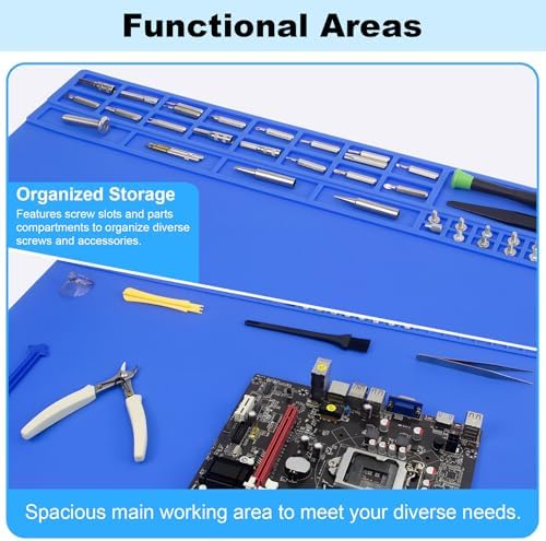 32.3" x 16.6" Premium Silicone Soldering Mat, 932°F Heat Resistant Oversized - Image 6