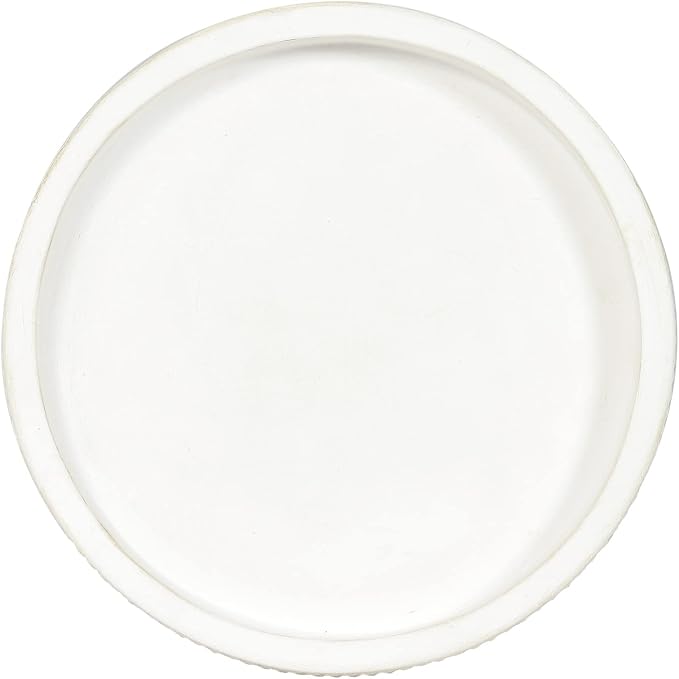 Carah & Cossh 12'' Round Wooden Tray, Farmhouse Rustic Decorative Tray - Image 5