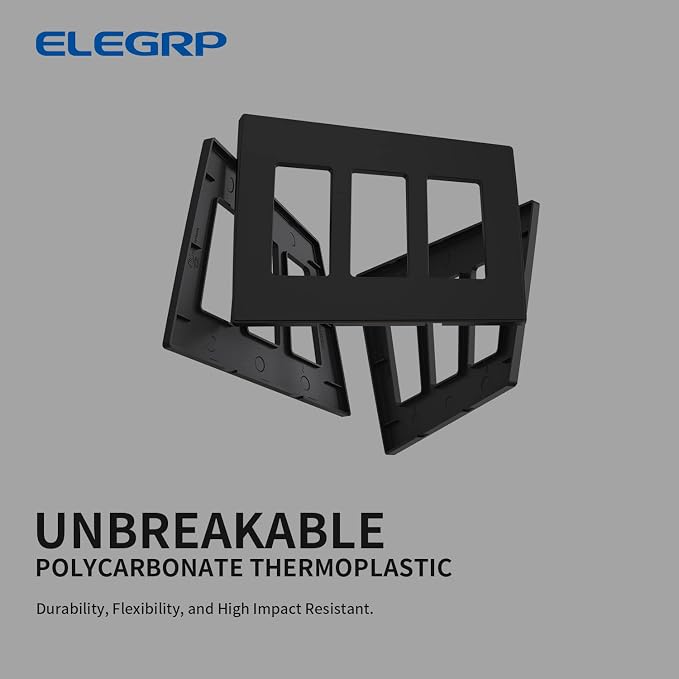 ELEGRP 3 Gang Screwless Decorative Wall Plates, Mid-Size Unbreakable - Image 4