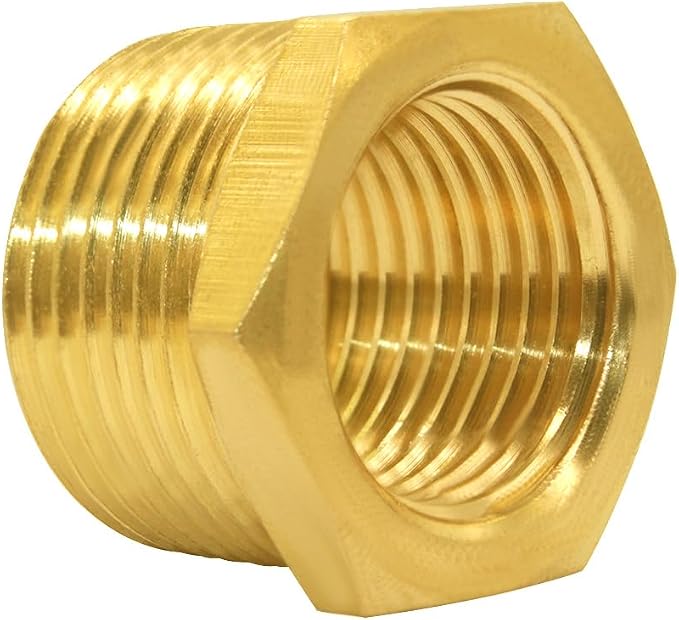 Joywayus 2Pcs Brass Reducing Hex Bushing 1" NPT Male to 3/4" NPT Female | Cast - Image 7