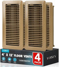 VOISEN Floor Register 4x12, 4 Pack Brown Floor Vent Covers by VOISEN