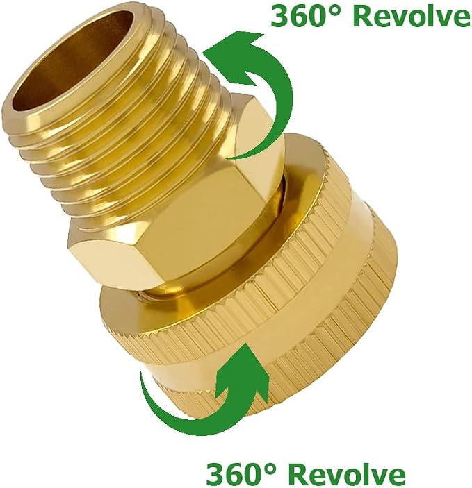 Hooshing 3PCS Garden Hose Adapter 1/2" NPT Male to 3/4" GHT Female Thread | - Image 2