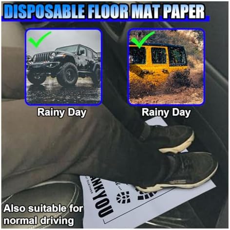 50PCS Car Kraft Paper Floor Mats, Waterproof Floor Covers Car Carpet Protector - Image 5