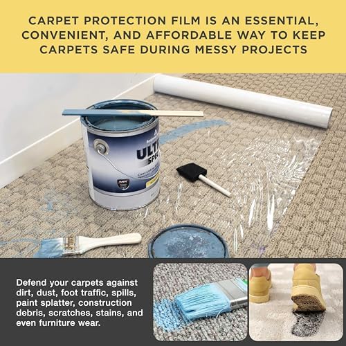 Dura-Gold Carpet Protection Film, 24-inch x 200-foot Roll, Self-Adhesive Plastic - Image 4