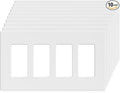 ELEGRP 4-Gang Screwless Decorative Wall Plates, Mid-Size Unbreakable by ELEGRP%7CELEGROUP