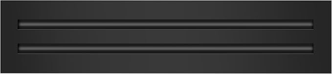BUILDMART - 18x4 Modern AC Vent Cover - Decorative Black Aluminum Air Vent - by TexasBuildmart