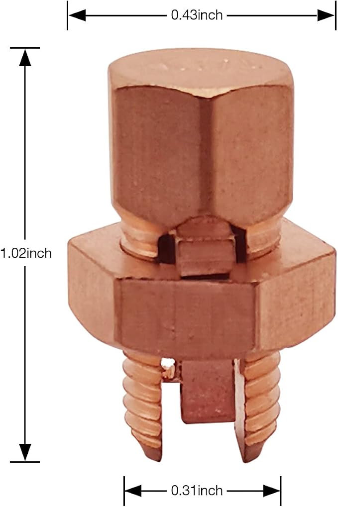 10PCS Split Bolt Connectors Copper Grounding Wire Clamps - Image 5