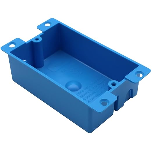 1-Gang Old Work Shallow Outlet Box, 8 Cu in, ETL Certified ，1 Pack | Blue PVC by Unknown