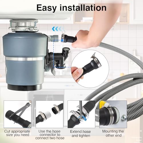 10Ft Universal Dishwasher Drain Hose, Corrugated Discharge Hose Flexible - Image 7