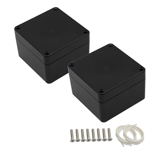 ABS Plastic Electrical Project Case Power Junction Box, Project Box Black by LeMotech