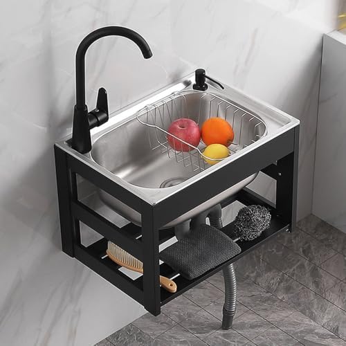 Wall Mount Stainless Steel Kitchen Sink by Unknown