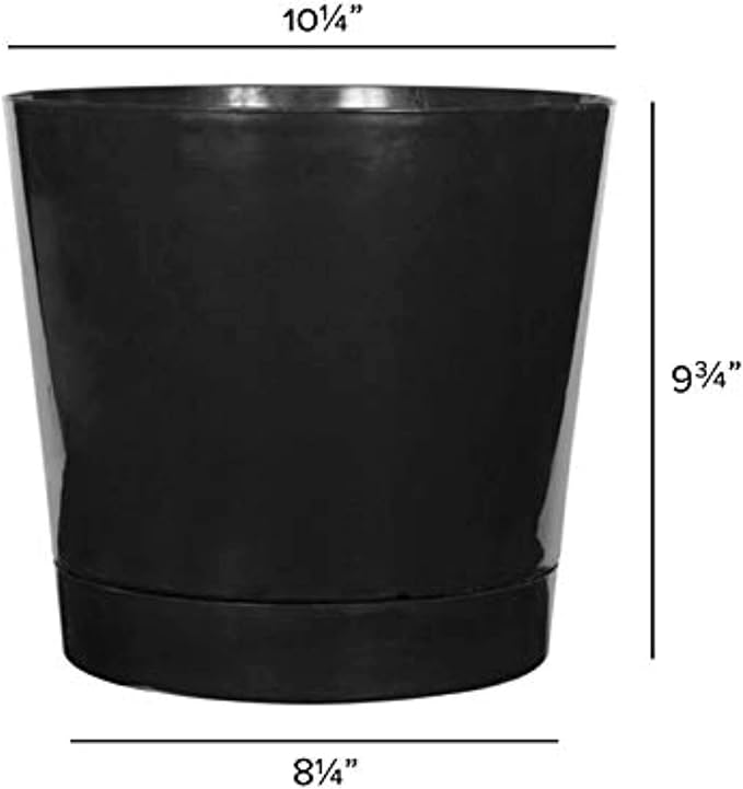 Root & Vessel Majestic Full Depth Round Cylinder Pot, Glossy Black - Image 2