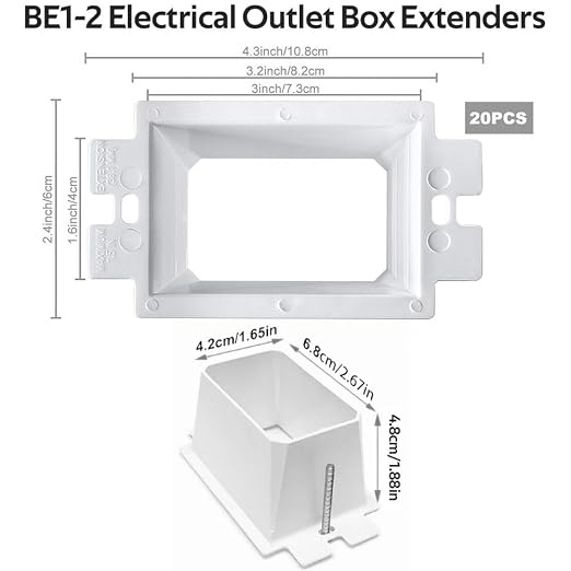 GIB 10 PCS BE1-2 1-Gang Electrical Outlet Box Extenders - Image 2