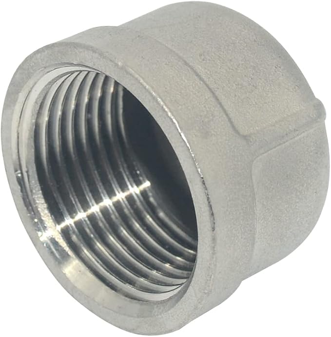 1" Cap, NPT Female Threaded Cast Pipe Fitting, Stainless Steel 304 - Image 4