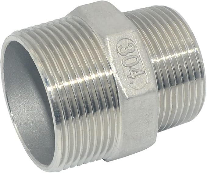 1-1/2" x 1-1/4" Male Threaded Reducing Nipple Fitting/Adapter, Stainless Steel - Image 4