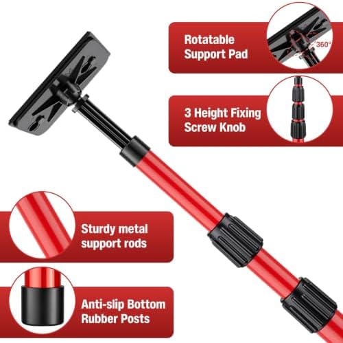 12FT Dust Barrier Poles, 4 Pack Spring Retractable Zipper Wall Poles - Image 5