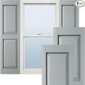 14 3/4"W x 59"H Lifetime Vinyl, Standard Two Equal Panels, Raised Panel Shutters by EkenaMillwork