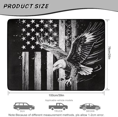 ELEQIN Black American Flag Eagle, Car Cargo Liner, All Weather Heavy Duty Trunk - Image 7