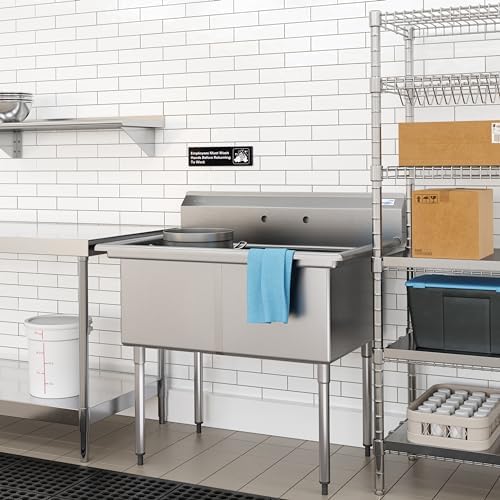 KoolMore 42 in. 18-Gauge 2-Compartment Commercial Sink - Image 5